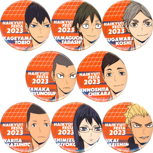 Set of 8 Haikyu!! Festa 2023 Grand Send-off Party Trading Button B [USED]