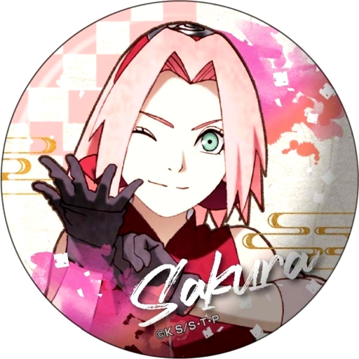 Sakura Haruno Naruto Shippuden Vintage Series Button [USED]
