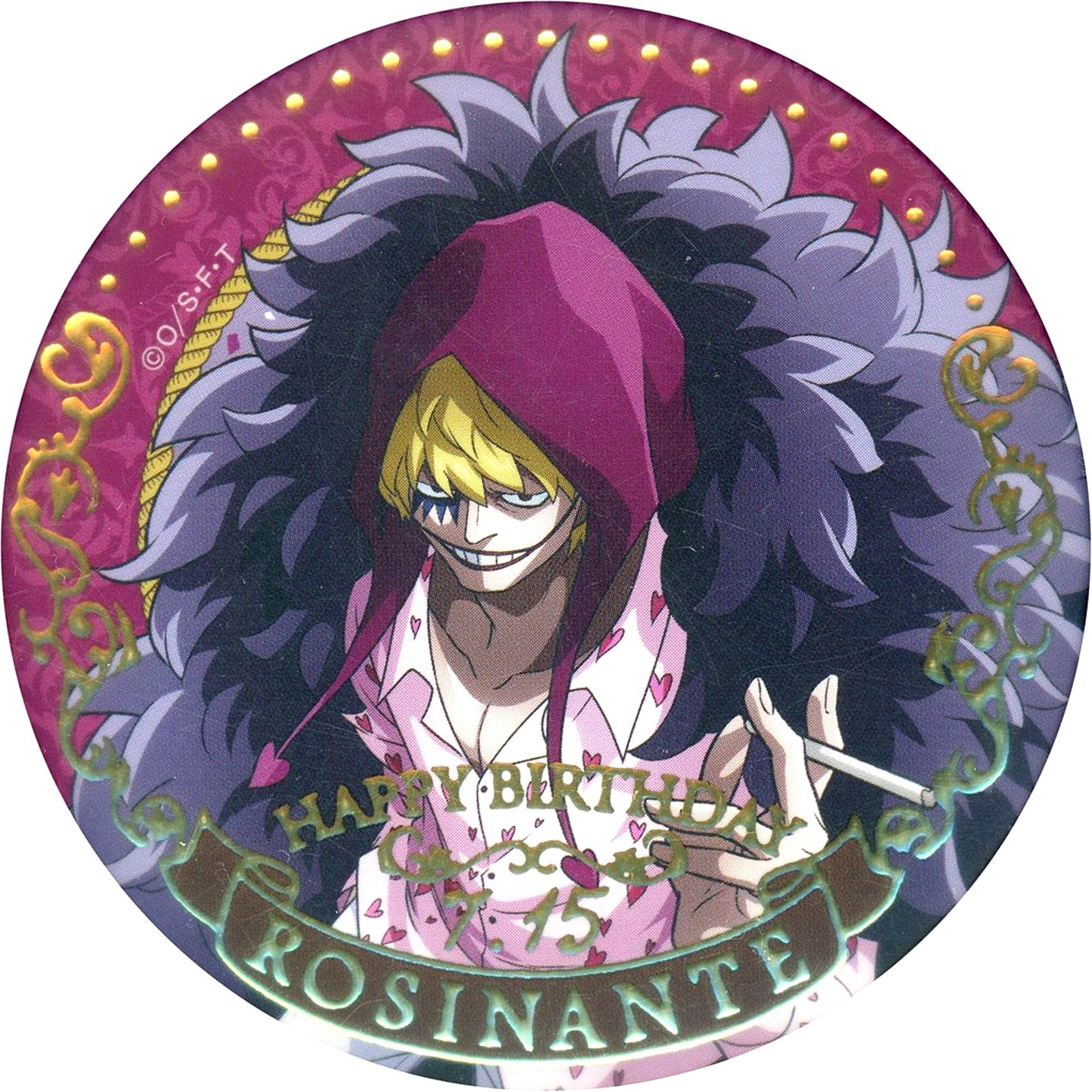 Corazon Donquixote Rosinante One Piece Birthday Jewelry Button July 2023 [USED]