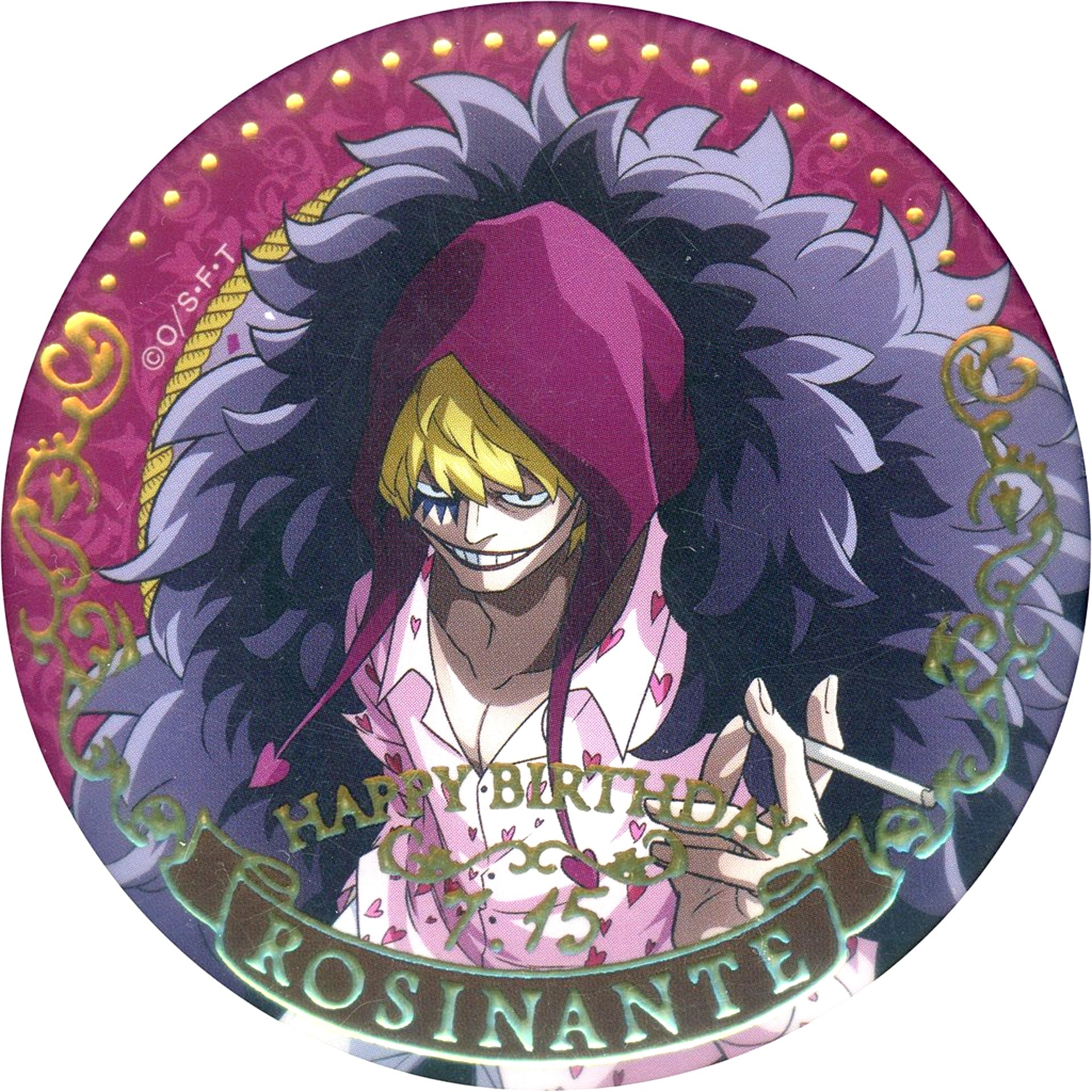 Corazon Donquixote Rosinante One Piece Birthday Jewelry Button July 2023 [USED]