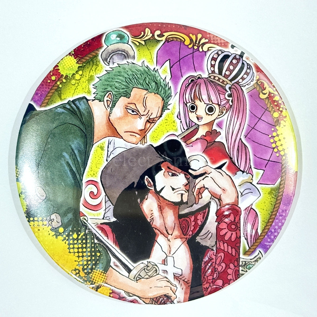 One Piece Zoro Dracule Mihawk Perona Collection Can Badge Big Strongest Trio Ver. Buttons [USED]