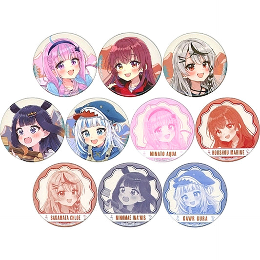 Set of 10 Virtual YouTuber Hololive Chara Badge Collection Summer Season [USED]