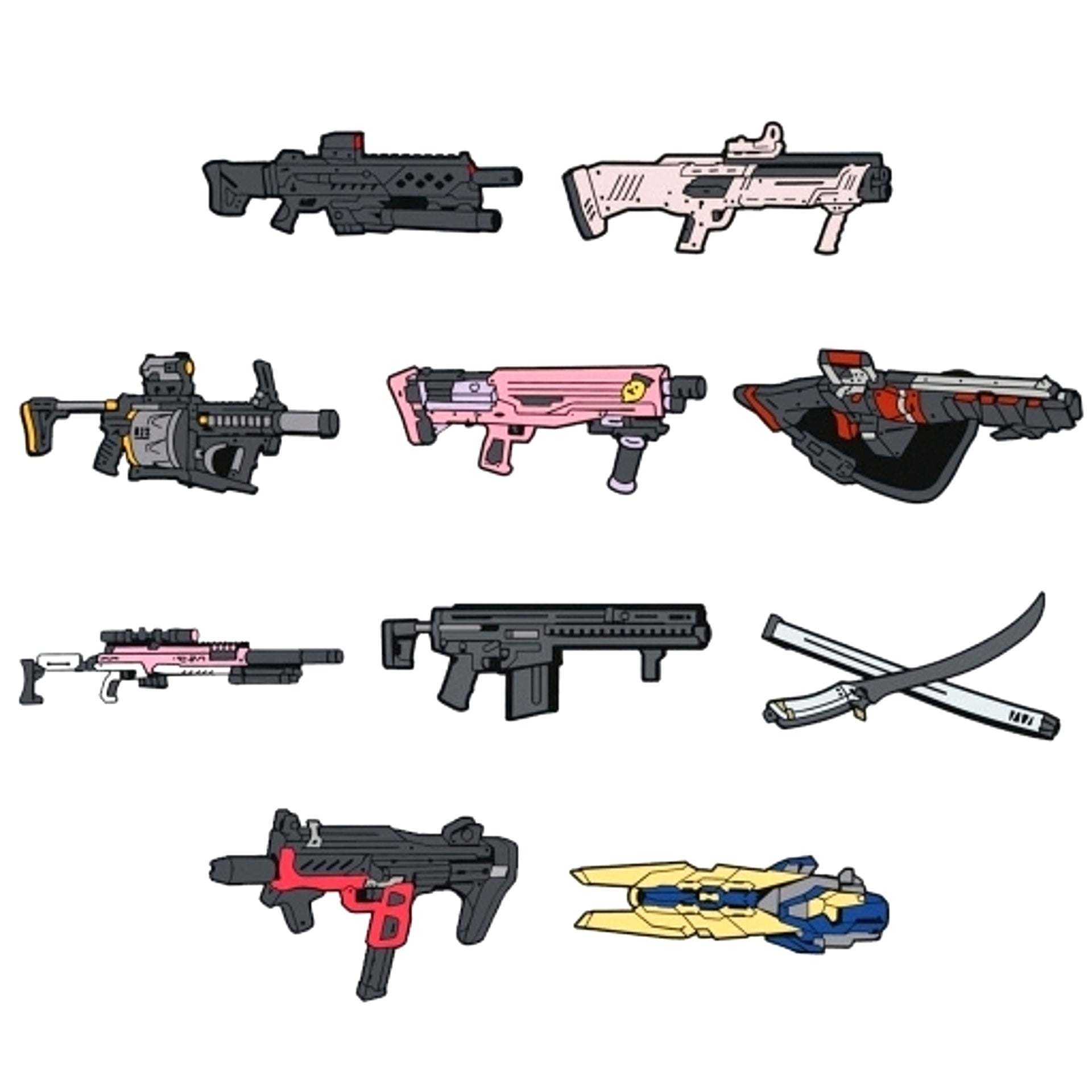 Set of 10 Goddess of Victory NIKKE Weapon Collection Pins [USED]
