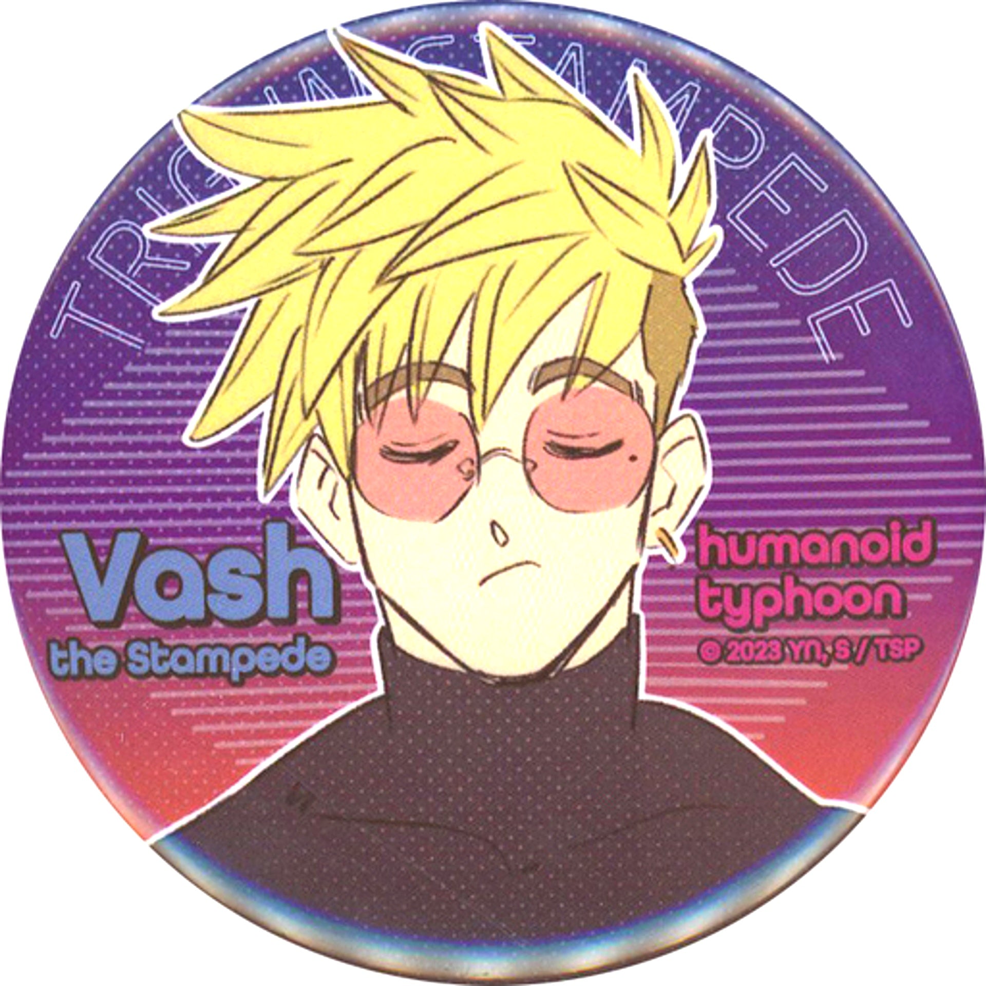 Vash the Stampede A Trigun Stampede Kujibikido 6000000$$ Kuji E-1 Prize 75mm Button [USED]