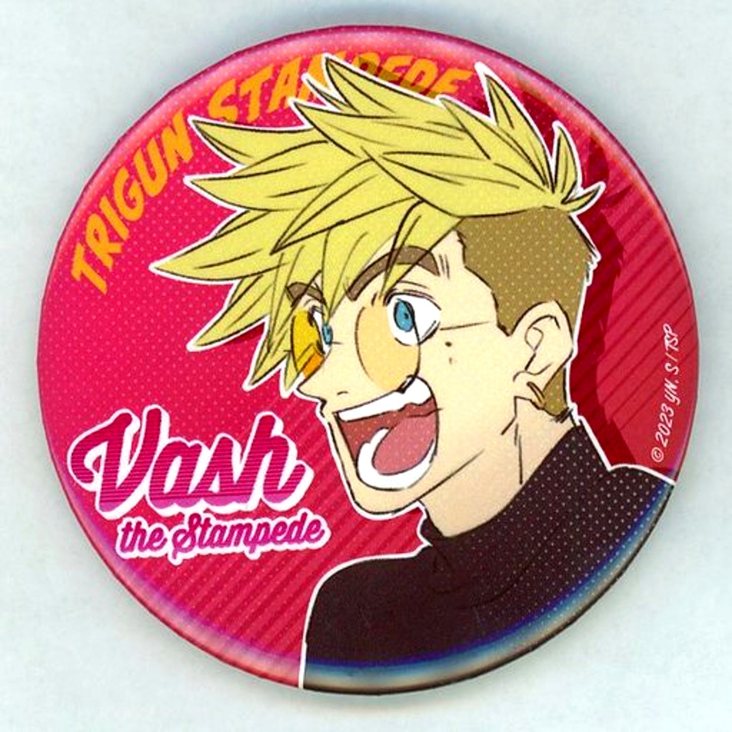 Vash the Stampede TRIGUN STAMPEDE B 75mm Button Prize E-3 Kujibikido 6000000$$ Kuji [USED]