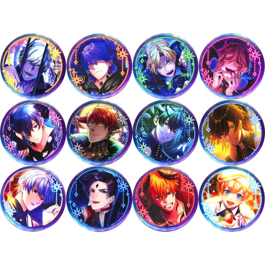 Set of 12 Obey Me Nightbringer x Collabo Cafe Honpo Metallic Button [USED]
