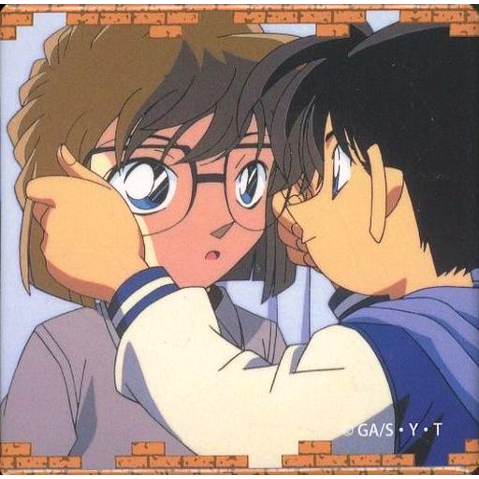 Conan Edogawa and Ai Haibara Haibara Glasses Detective Conan Memorial Button Detective Conan Land 2023 in Shibuya Modi Giant Gacha Prize [USED]