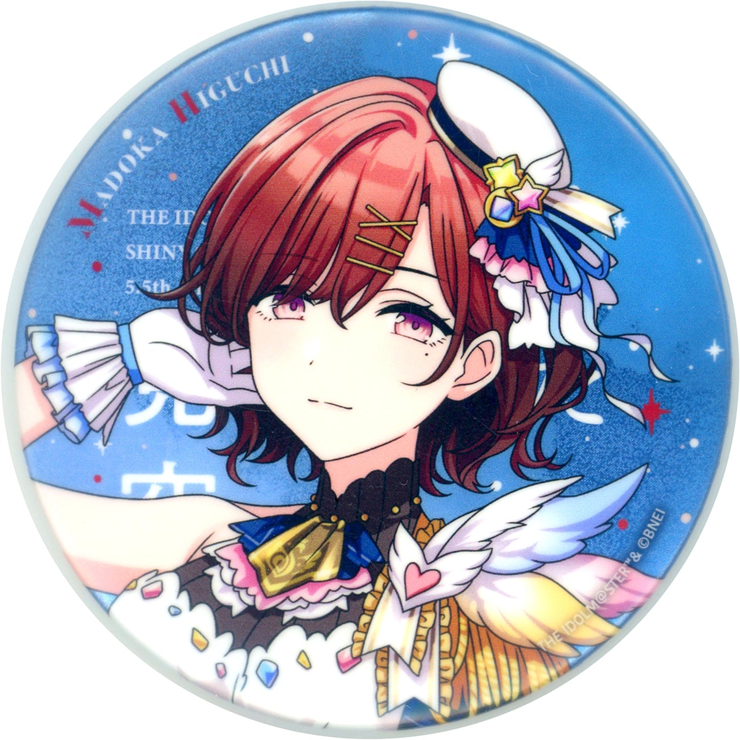 Madoka Higuchi Official 75mm Glitter Tin Badge The Idolmaster Shiny Colors 5.5th Anniv LIVE Hoshi ga Miageta Sora [USED]