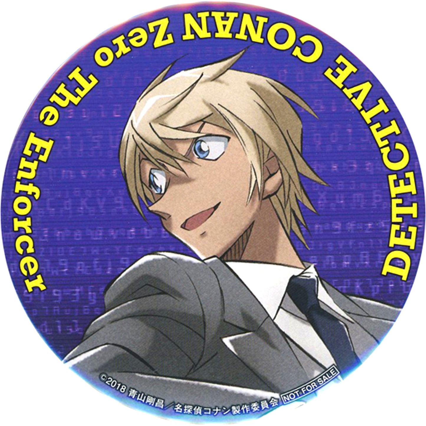 Toru Amuro Single Original Button Blu-ray DVD Detective Conan Zero the Enforcer Chara-ani.com Bonus [USED]