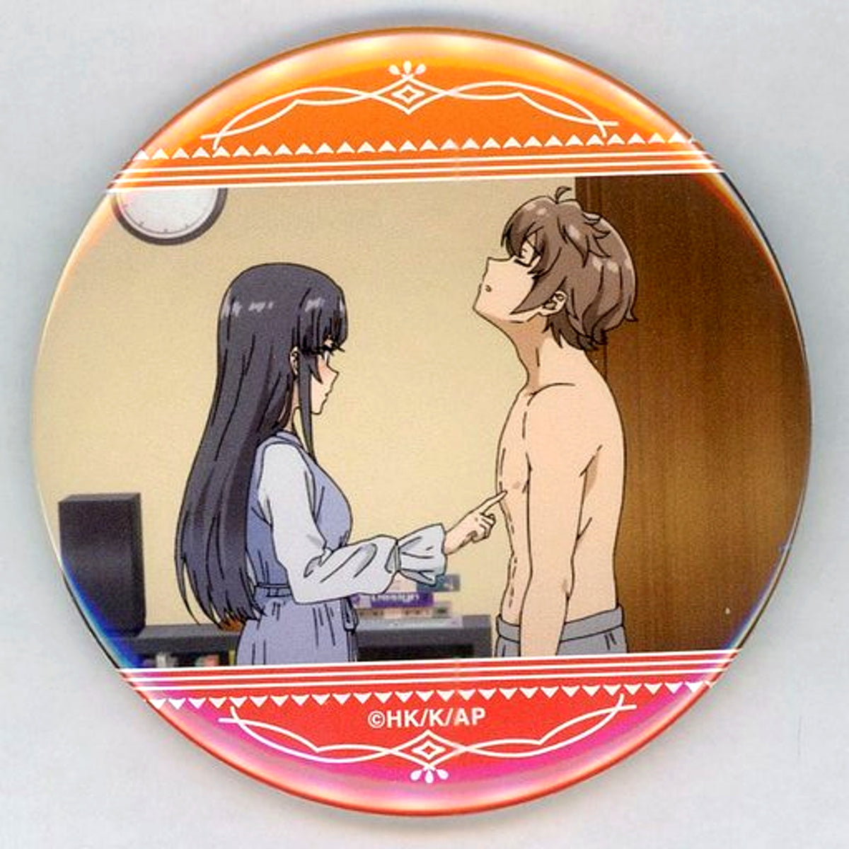 Mai Sakurajima & Sakuta Azusagawa Rascal Does Not Dream of a Sister Venturing Out Scene Shot 75mm Button D-13 Prize Kujibikido Online Kuji [USED]