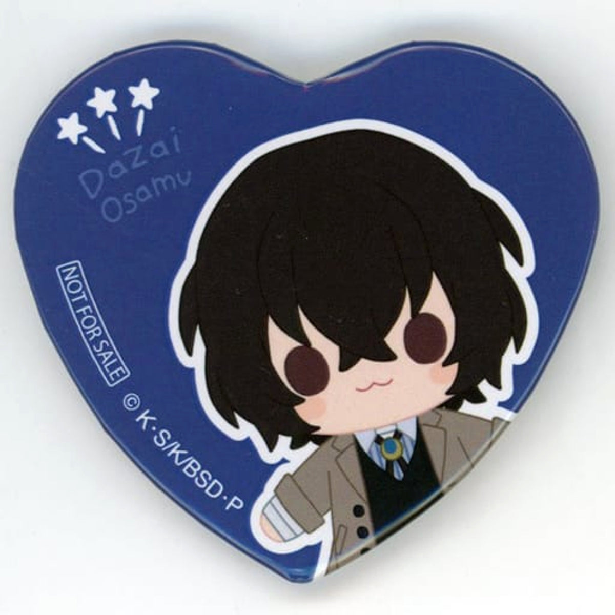 Bungo Stray Dogs Osamu Dazai Kisekaekko Nuigurumi Kuji Heart Shaped Can Badge Kujibikido Limited 5-Set Purchase Bonus Buttons [USED]