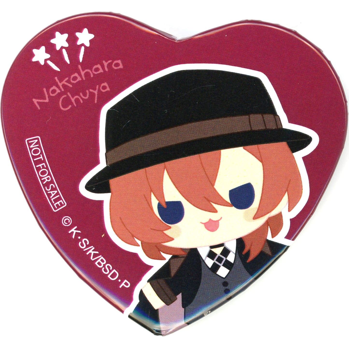 Chuya Nakahara Bungo Stray Dogs Kisekaekko Nuigurumi Kuji Heart Shaped Button Kujibikido Limited 5-Set Purchase Bonus [USED]