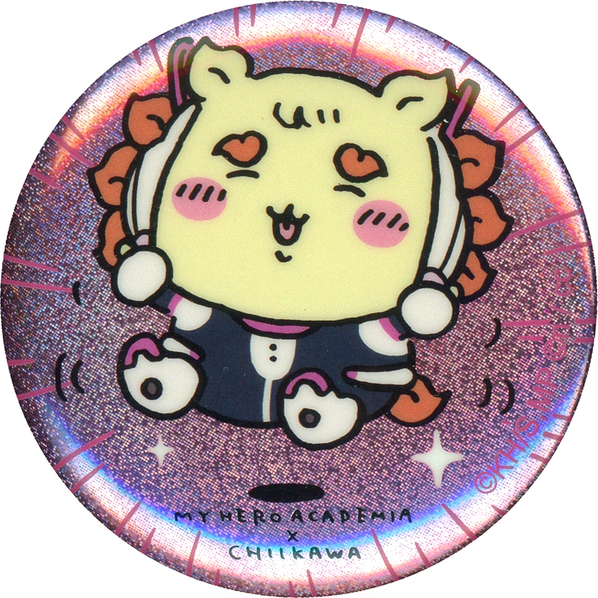 Ochaco Uraraka x Shisa My Hero Academia x Chiikawa Hologram Button in Capsule Chiikawa Market Kuji Pop Up Store [USED]