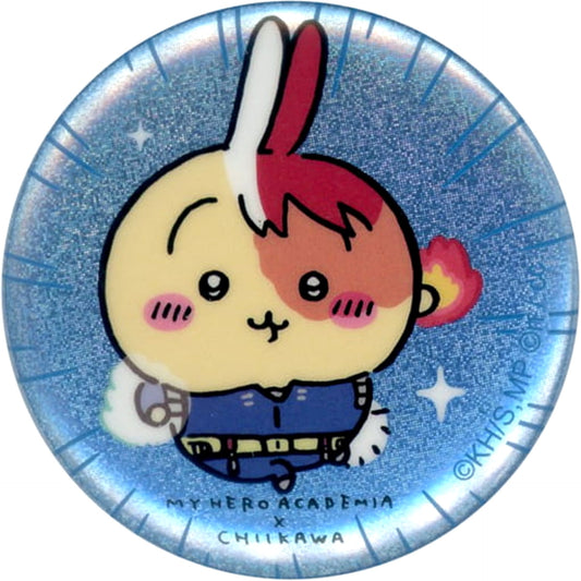 My Hero Academia X Chiikawa: Nanka Chiisakute Kawaii Yatsu Shoto Todoroki Rabbit Chiikawa Kuji Hologram Can Badge in Capsule Chiikawa Market Pop Up Store Exclusive Buttons [USED]