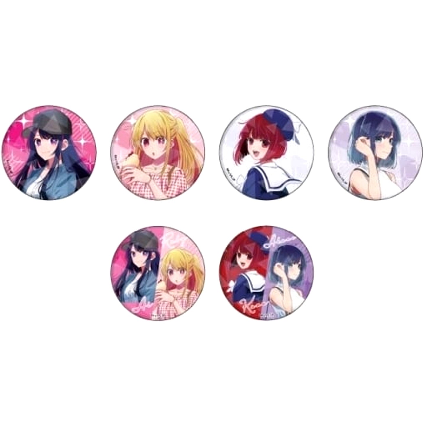 Kana Arima & Others Oshi No Ko All 6 Types Set Hologram Button 1 Going-Out Ver. [USED]