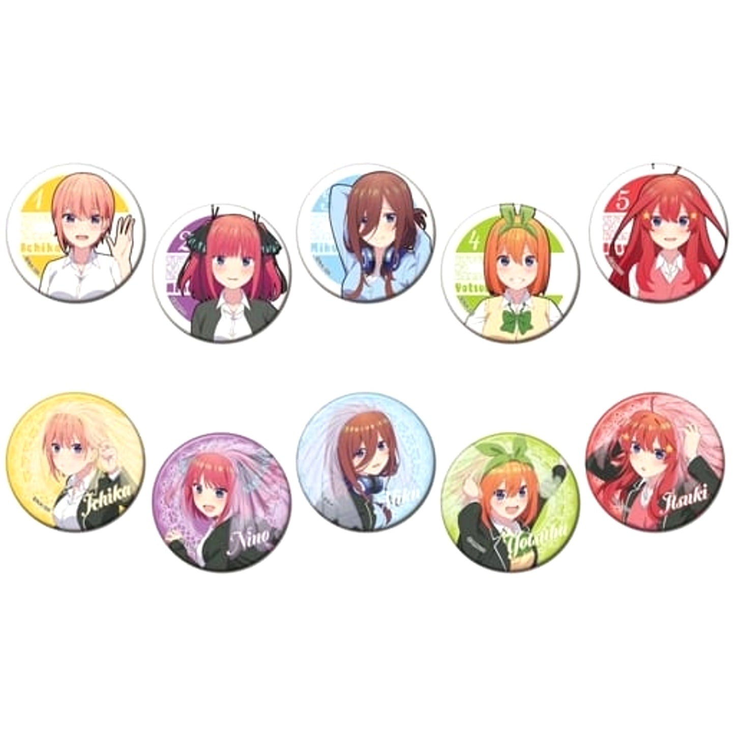 The Quintessential Quintuplets Special Ichika Nakano & Others Can Badge All 10 Types Set Buttons [USED]