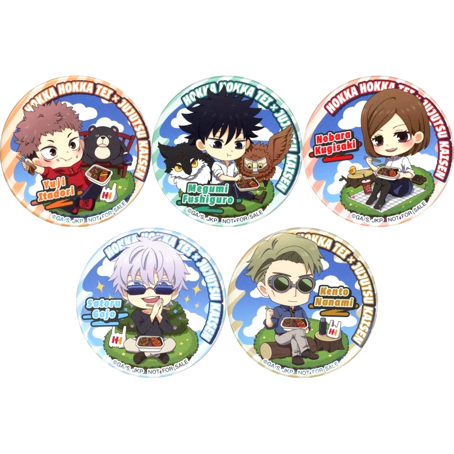 Kento Nanami & Others Jujutsu Kaisen All 5 Types Set Original Button Hokkahokkatei Limited Harapeko o Harae! Campaign 1st Target Product Purchase Bonus [USED]