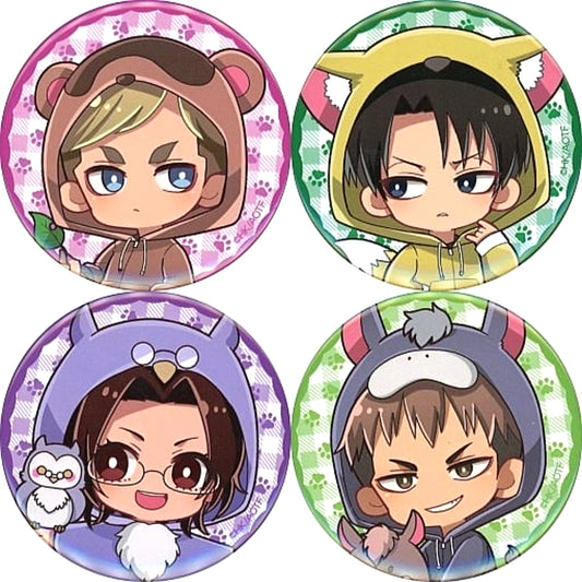 Attack on Titan Erwin Smith & Others Kemomimi Hoodie Can Badge Box B Princess Cafe Limited Buttons [USED]