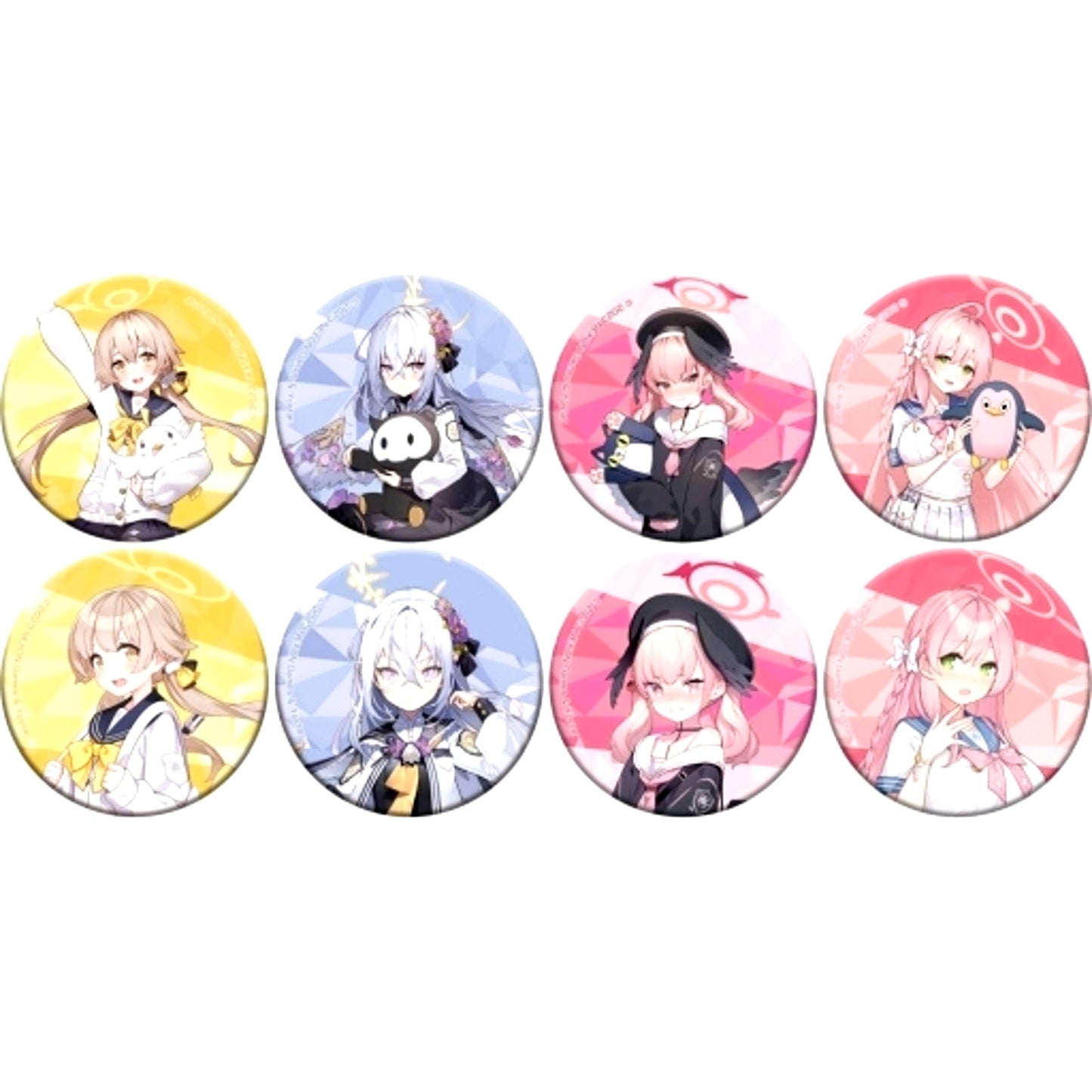 Set of 8 Blue Archive POP UP SHOP in Marui Drawn Button Collection [USED]