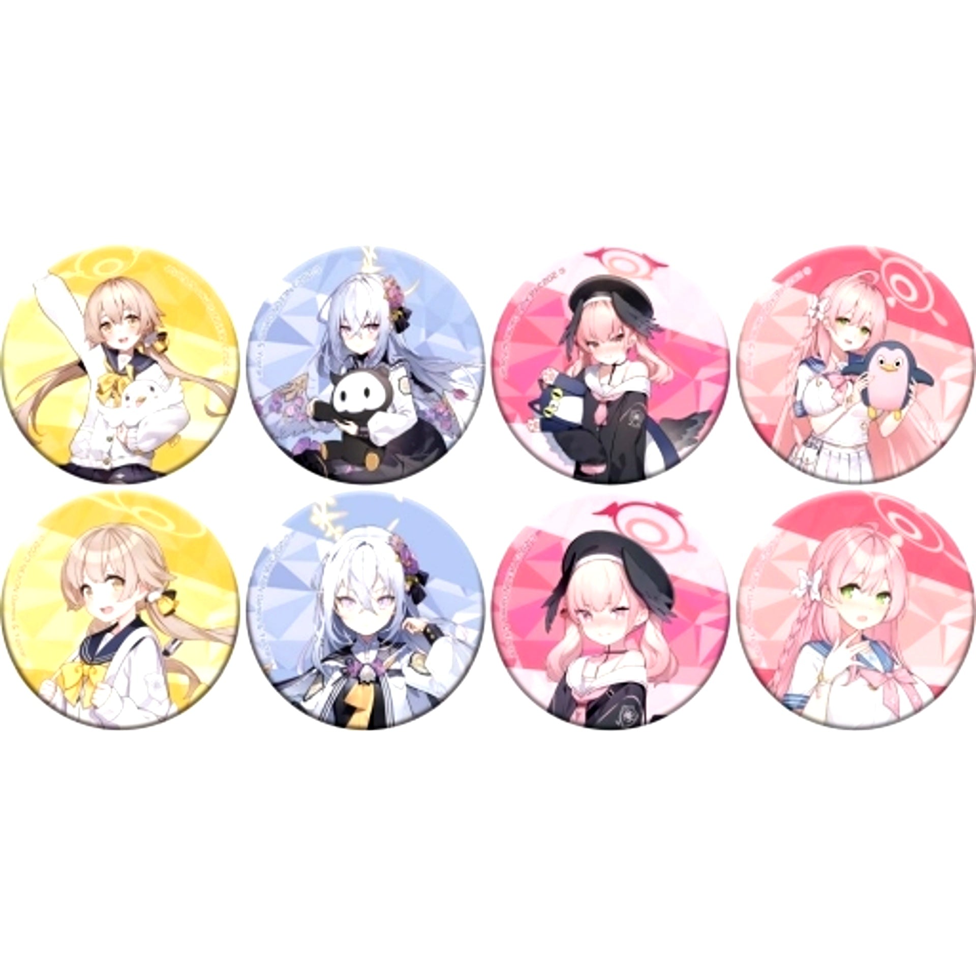 Set of 8 Blue Archive POP UP SHOP in Marui Drawn Button Collection [USED]