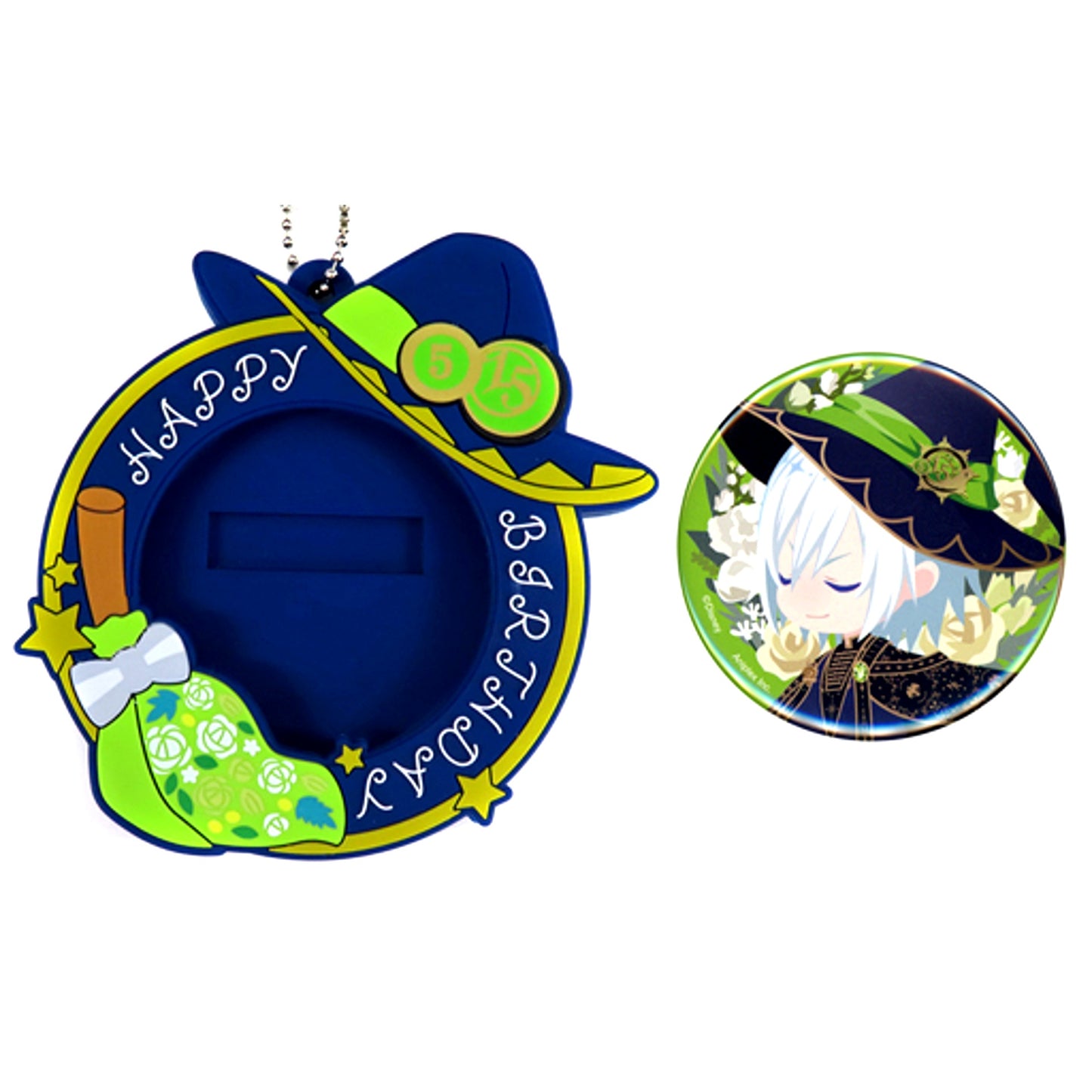 Silver Bloom Birthday Cover Button Disney Twisted-Wonderland Silver Birthday Memorial Goods [USED]