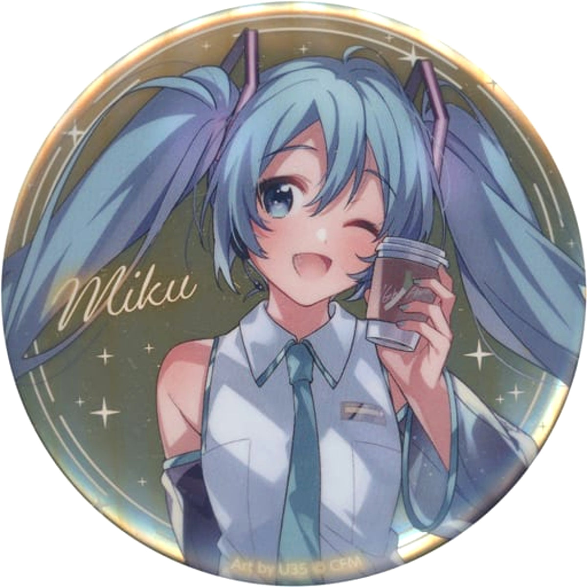 Hatsune Miku NT VOCALOID Metallic Button Happy 16th Birthday LAWSON Limited [USED]