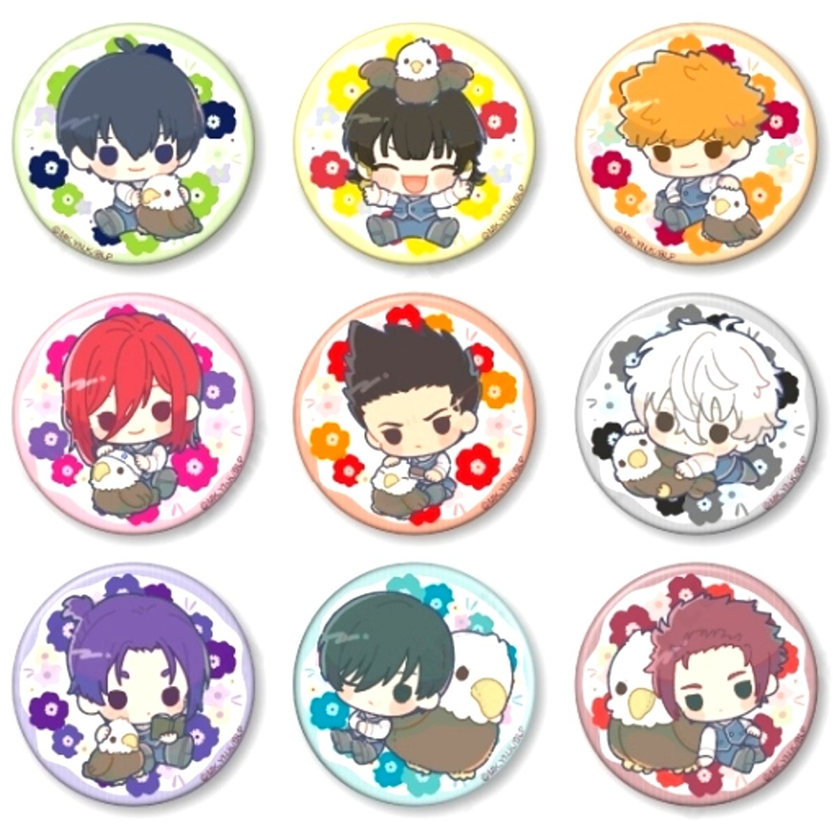 Set of 9 Blue Lock Trading Button Mini Character Ver. [USED]