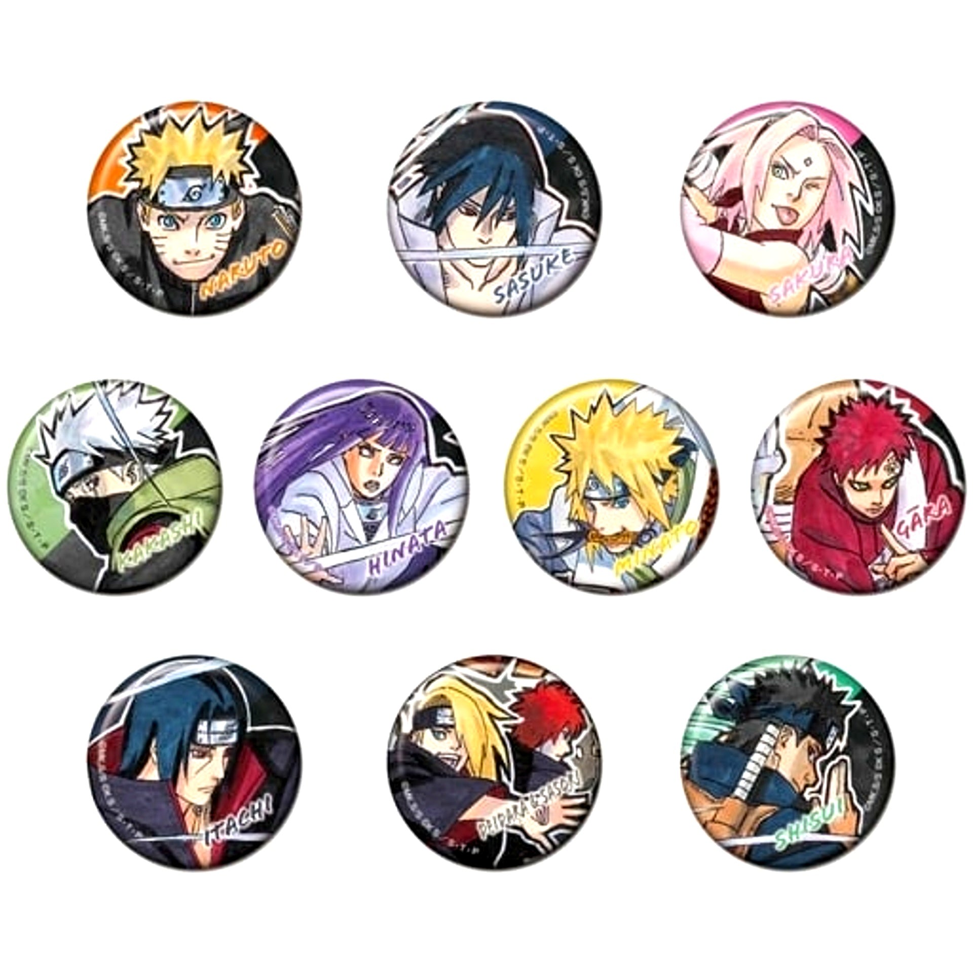 Set of 10 Naruto Shippuden Button [USED]