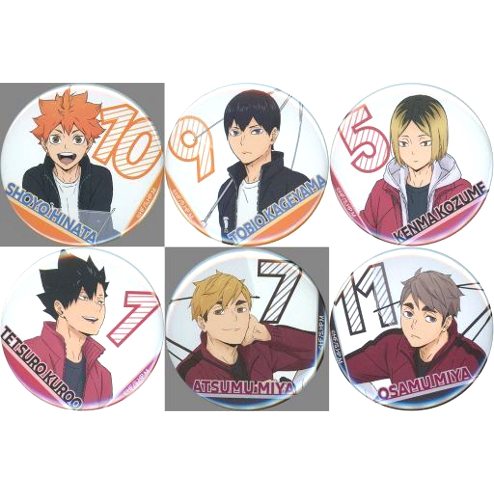 Set of 6 Haikyu!! Trading Button Umbrella Ver. [USED]