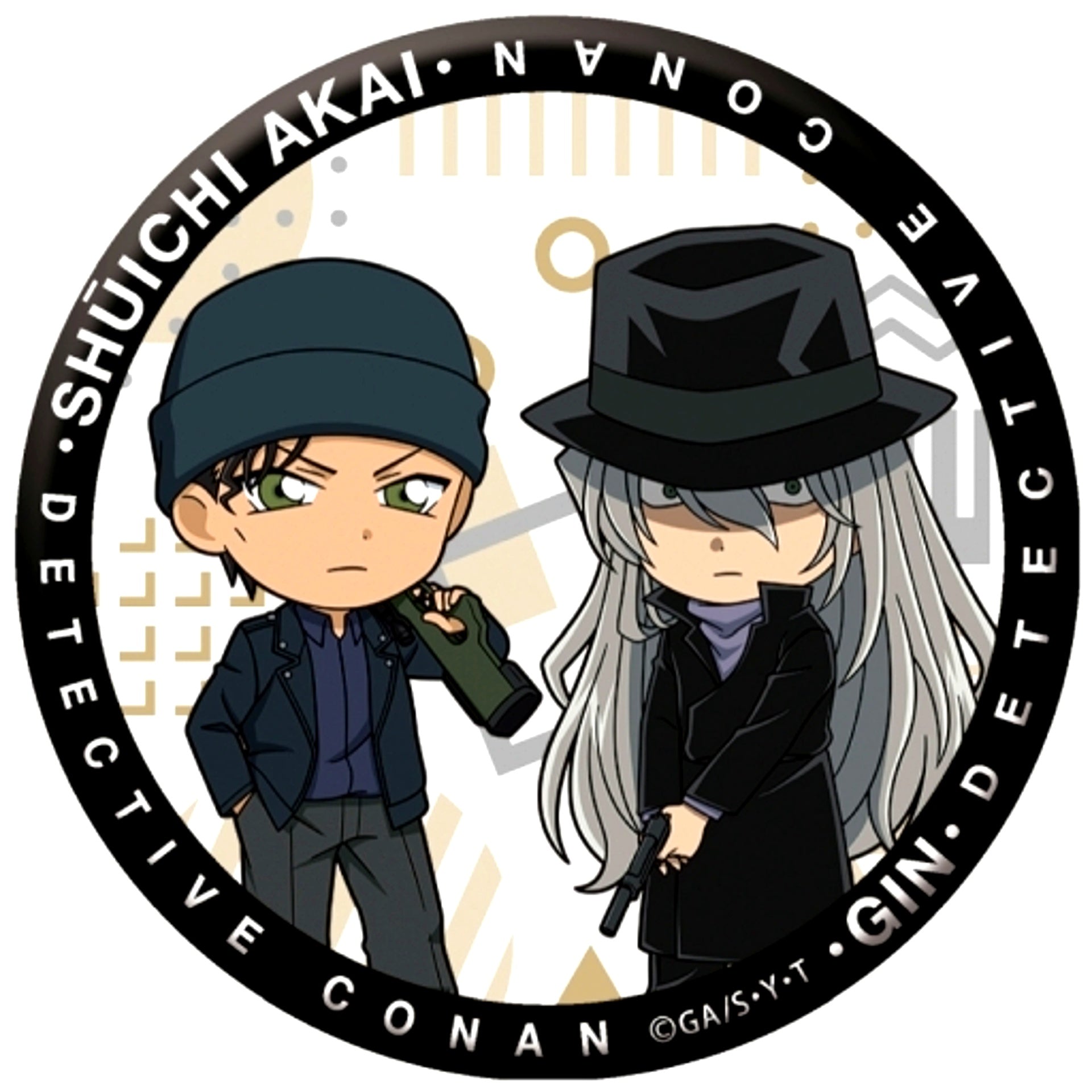 Shuichi Akai and Gin Detective Conan Character Button Collection [USED]