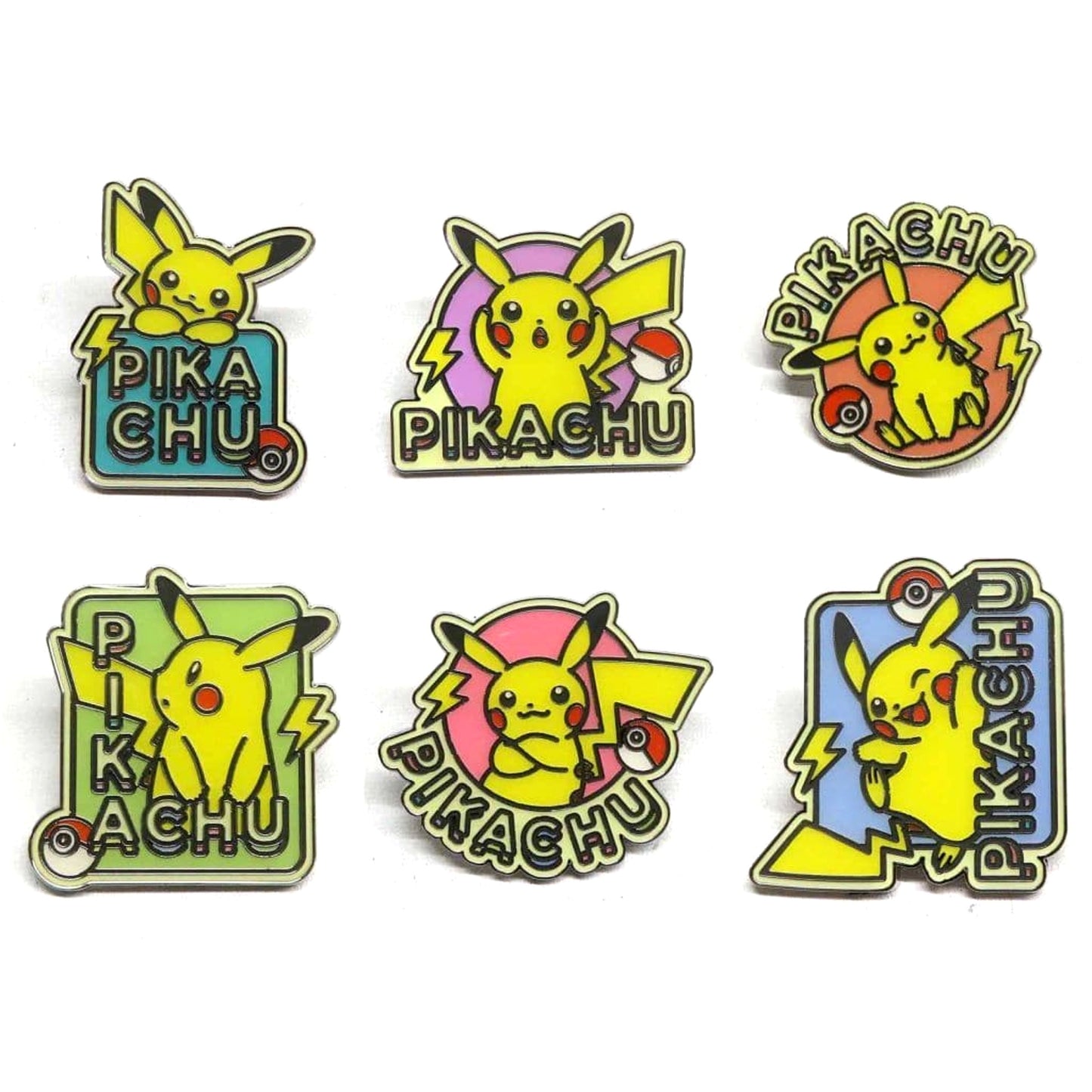 Pokemon Pikachu & Others Glow in the Dark Pins Collection Pikachu Pokemon Center Limited All 6 Types Set Pins [USED]