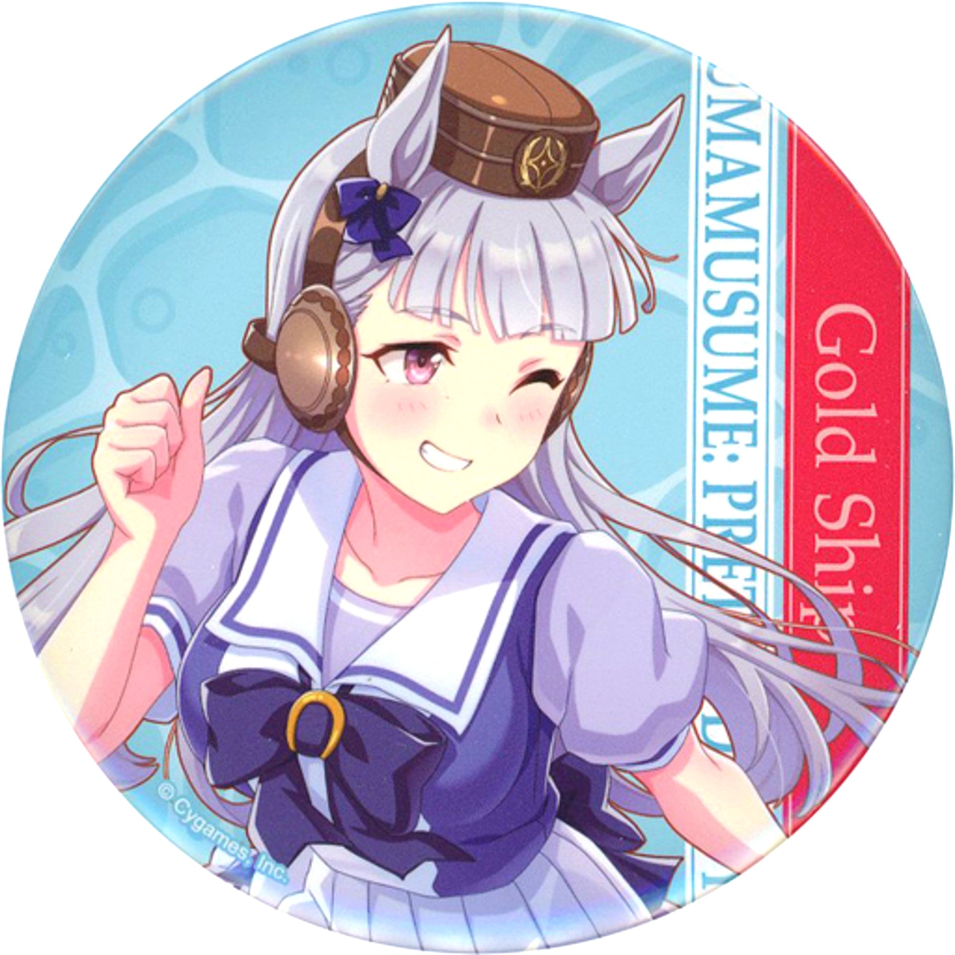 Gold Ship Uma Musume Pretty Derby Trading BIG Button FamilyMart 2.5th Anniversary Summer Campaign [USED]