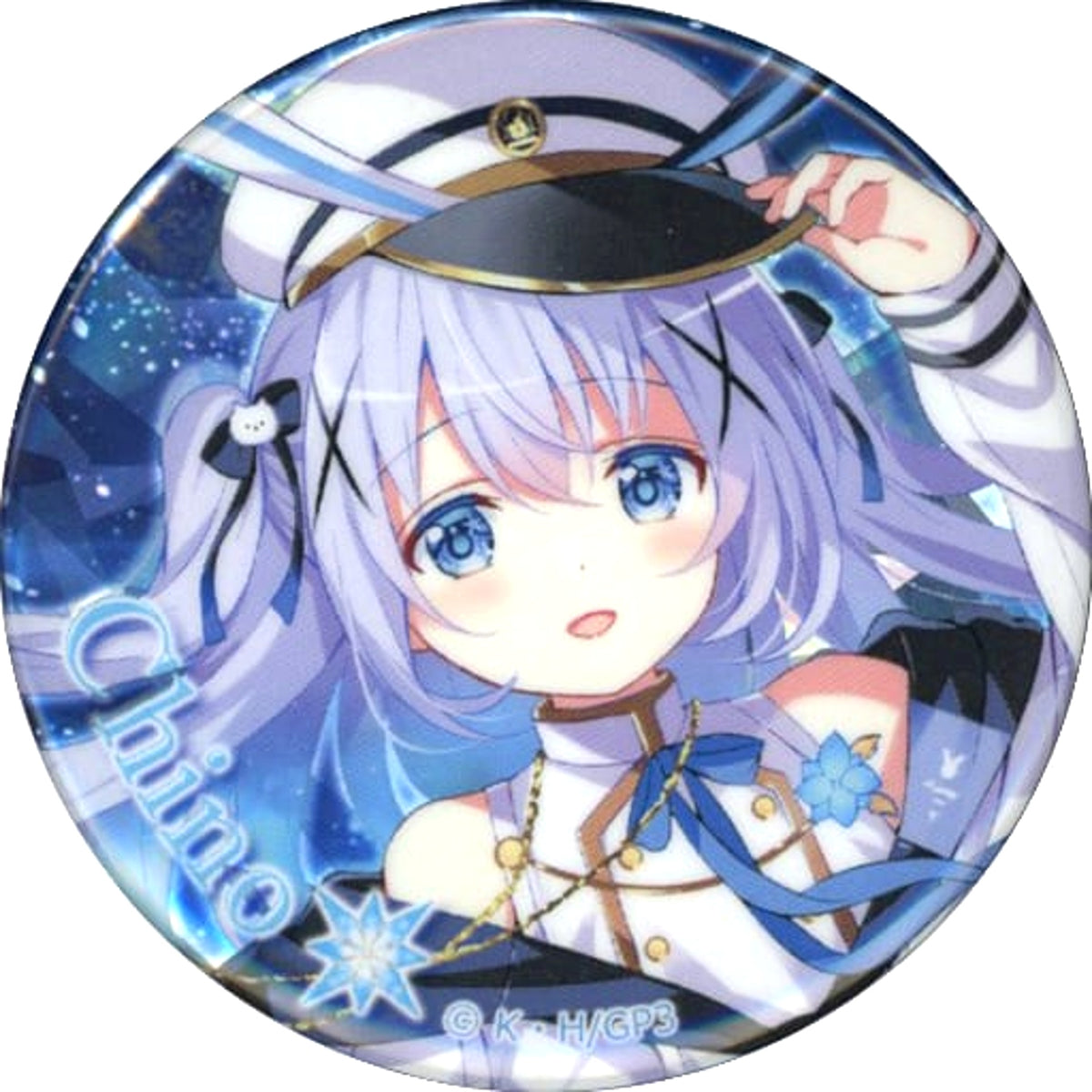 Is the Order a Rabbit? Bloom Chino Upper Body Blind Packaged Hologram Can Badge Galaxy Express Rabbit House Is Your Order OIOI? in Marui Limited Buttons [USED]