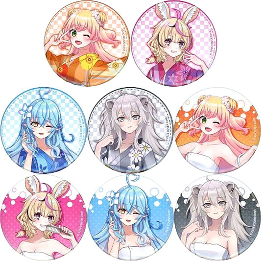 Set of 8 Virtual YouTuber Holo Live x Gokurakuyu RAKU SPA Collab Vol 3 Furo Life Trading Button Full Length Ver. [USED]
