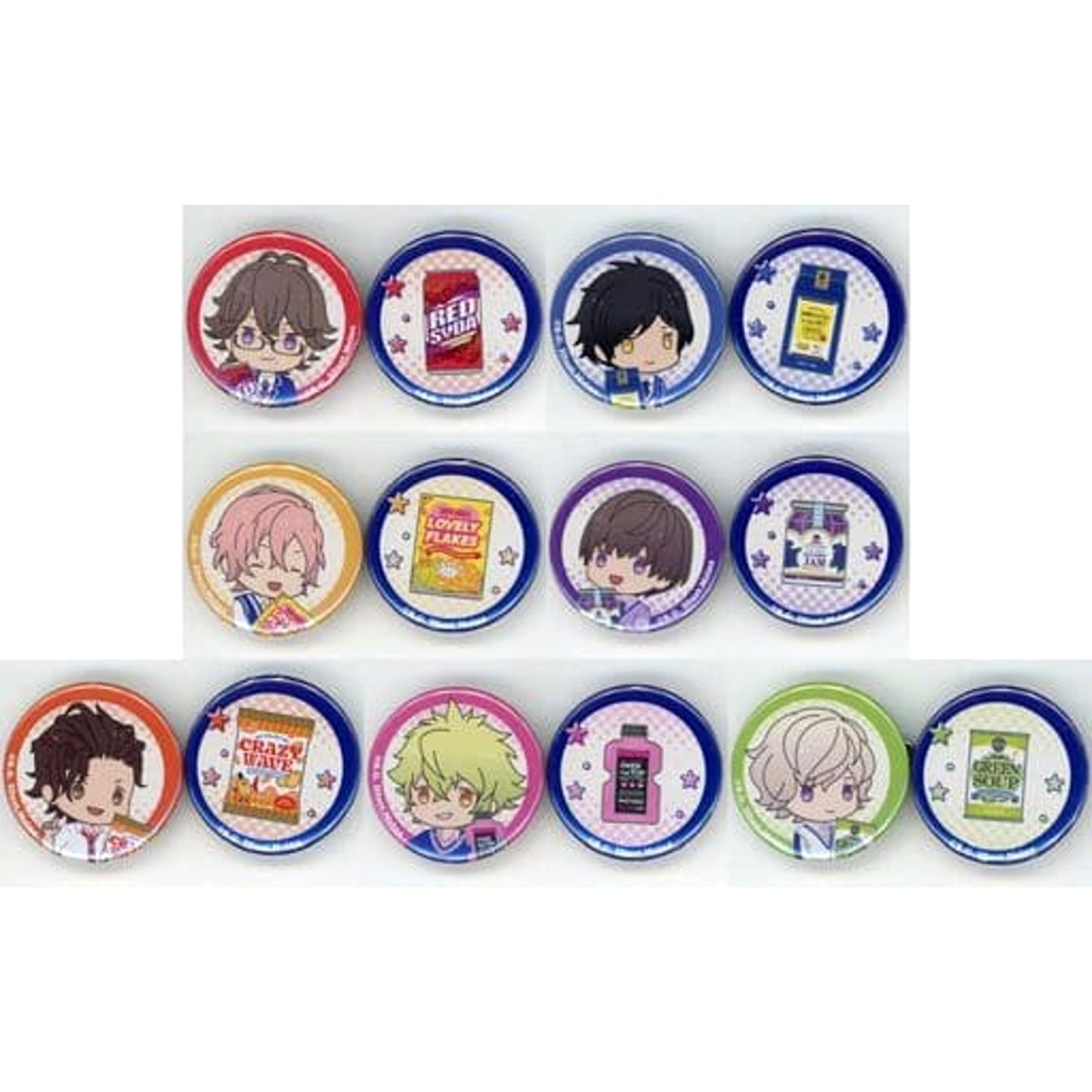 Uta no Prince Sama Nagi Mikado & Others Trading Mini Can Badge Set Raging Supermarket Chibi Chara Ver. Hevens Garden in animate Shinjuku Limited All 7 Types Set Buttons [USED]
