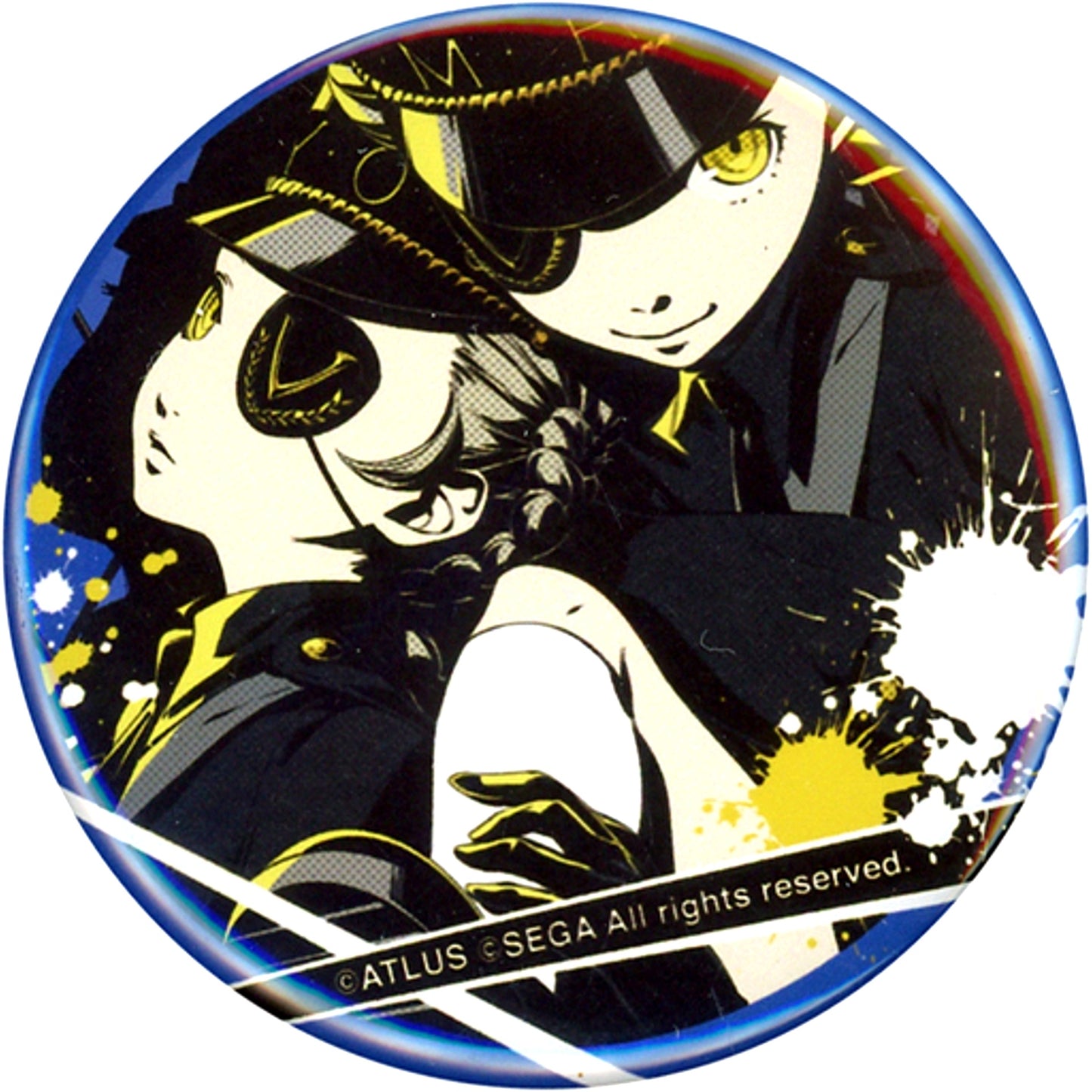 Justine & Caroline Persona 5 Button All-Out Attack Finish Goro Akechis Magnificent Daily Life Participation Prize [USED]