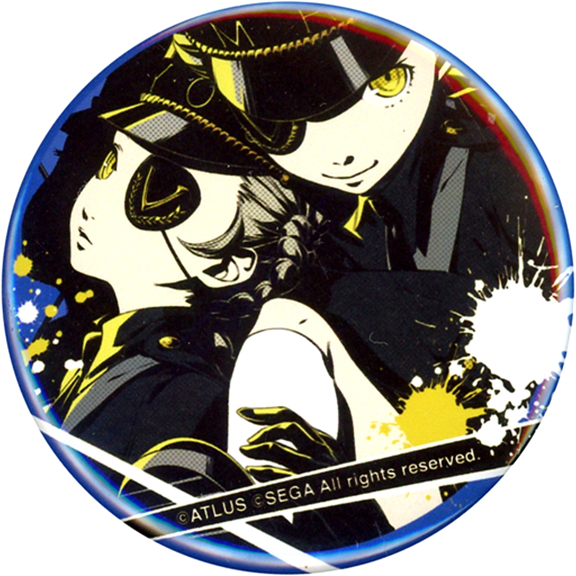 Justine & Caroline Persona 5 Button All-Out Attack Finish Goro Akechis Magnificent Daily Life Participation Prize [USED]