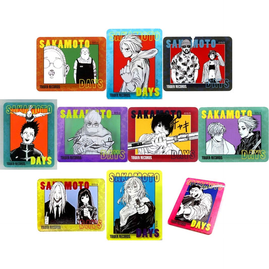 Set of 10 Sakamoto Days x Tower Records Replica Original Art Exhibition Acrylic Button Collection [USED]