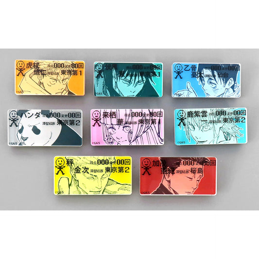 Set of 8 Jujutsu Kaisen Culling Game Player Badge Collection [USED]