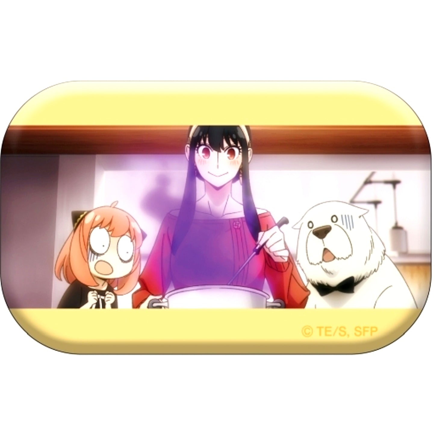 Anya & Yor & Bond Comical Ver. Spy x Family Teaser Visual Square Button [USED]