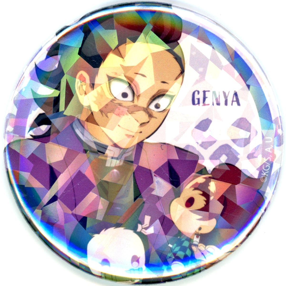 Genya Shinazugawa Demon Slayer: Kimetsu no Yaiba Pop-up Shop Kizuna no Kiseki Hologram ver. Random Button Badge [USED]