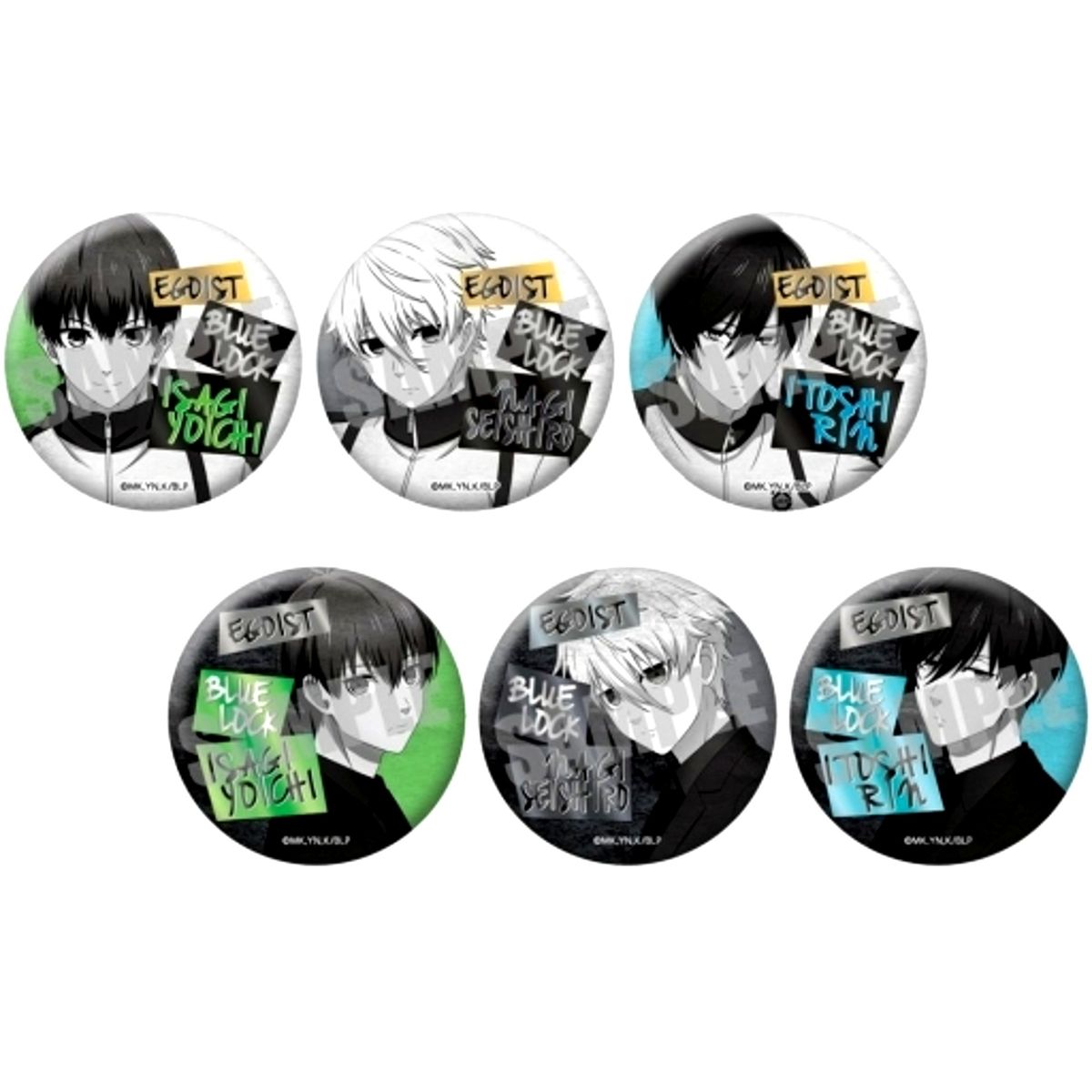 Set of 6 Blue Lock Trading Jewelry Button Jersey Ver. and Suit Ver. [USED]