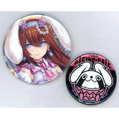 Steins;Gate Kurisu Makise Upa Spring Ver. Magic Kuji Kisekae Kurisu Produced by Mayuri 75mm&56mm Metal Can Badge Set Prize E-1 Set of 2 Buttons [USED]