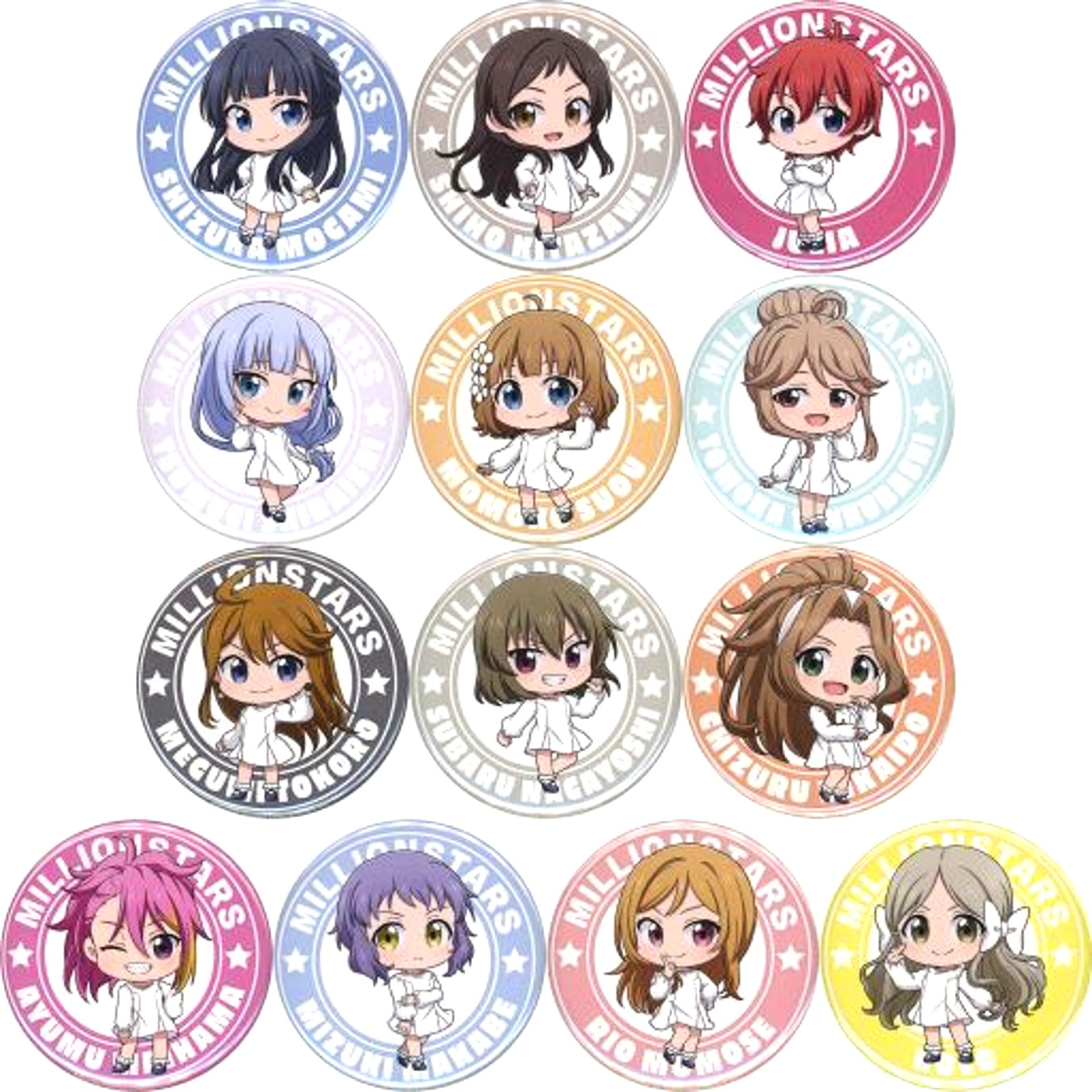 Set of 13 The Idolmaster Million Live! Act 2 Theater Advance Screening Trading Mini Character Badge Collection Vol. 2 Theater Goods [USED]
