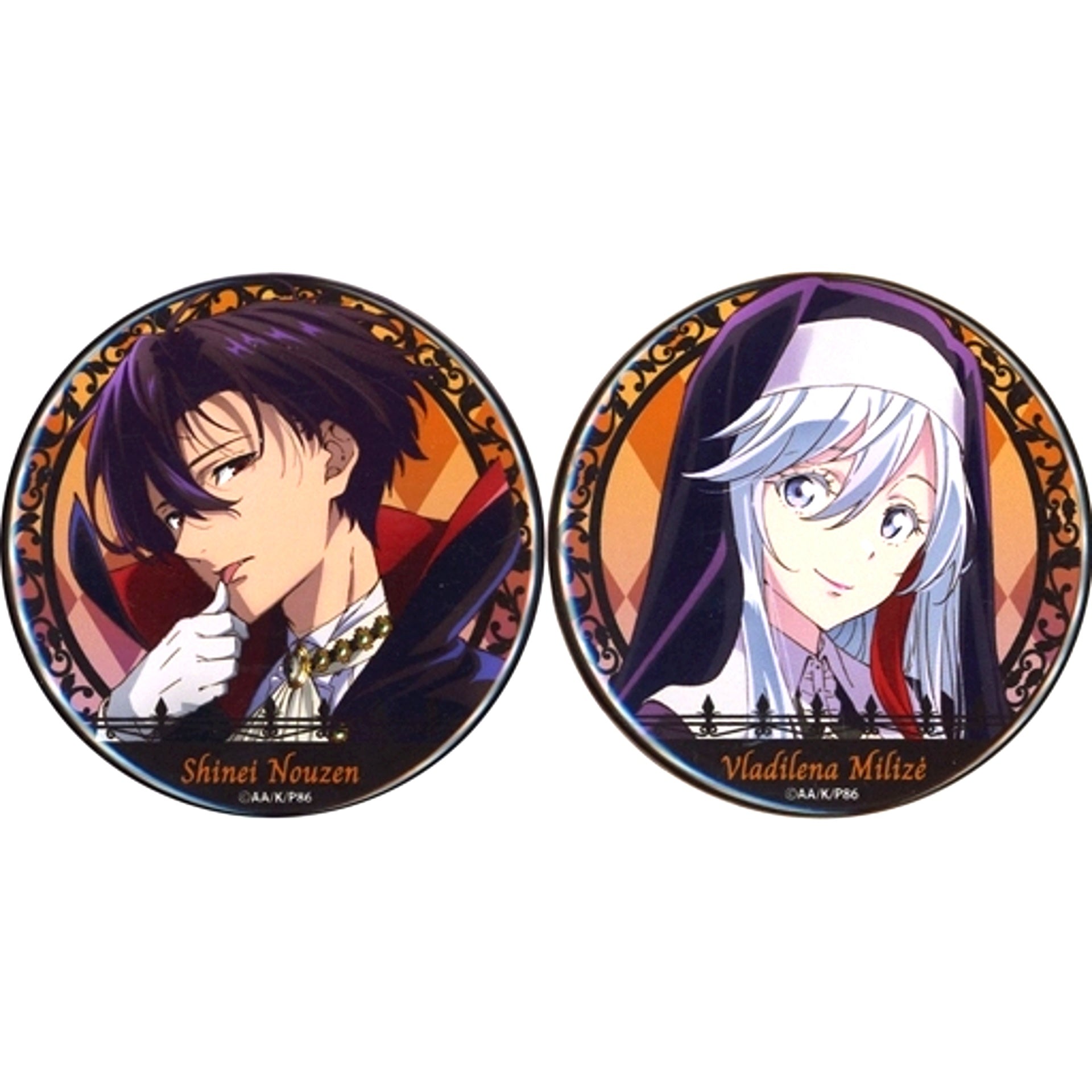 Set of 2 Shin and Lena 86 Eighty-Six Drawn Button POP UP SHOP in Ikebukuro Sunshine City TLC RECORDS [USED]