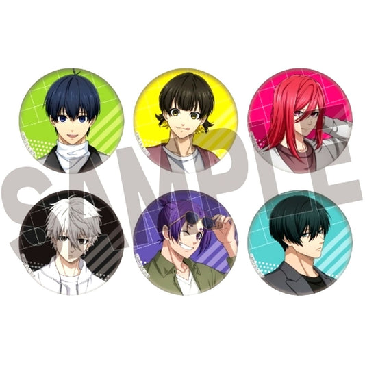 Set of 6 Blue Lock x ROUND1 Trading Illustration Holographic Button [USED]