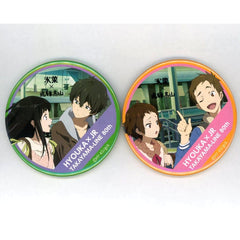 Hyouka X Hida Takayama Chitanda Eru & Others Can Badge JR Takayama Main Line 80th Anniversary Souvenir Shops in Takayama City Limited Set of 2 Buttons [USED]