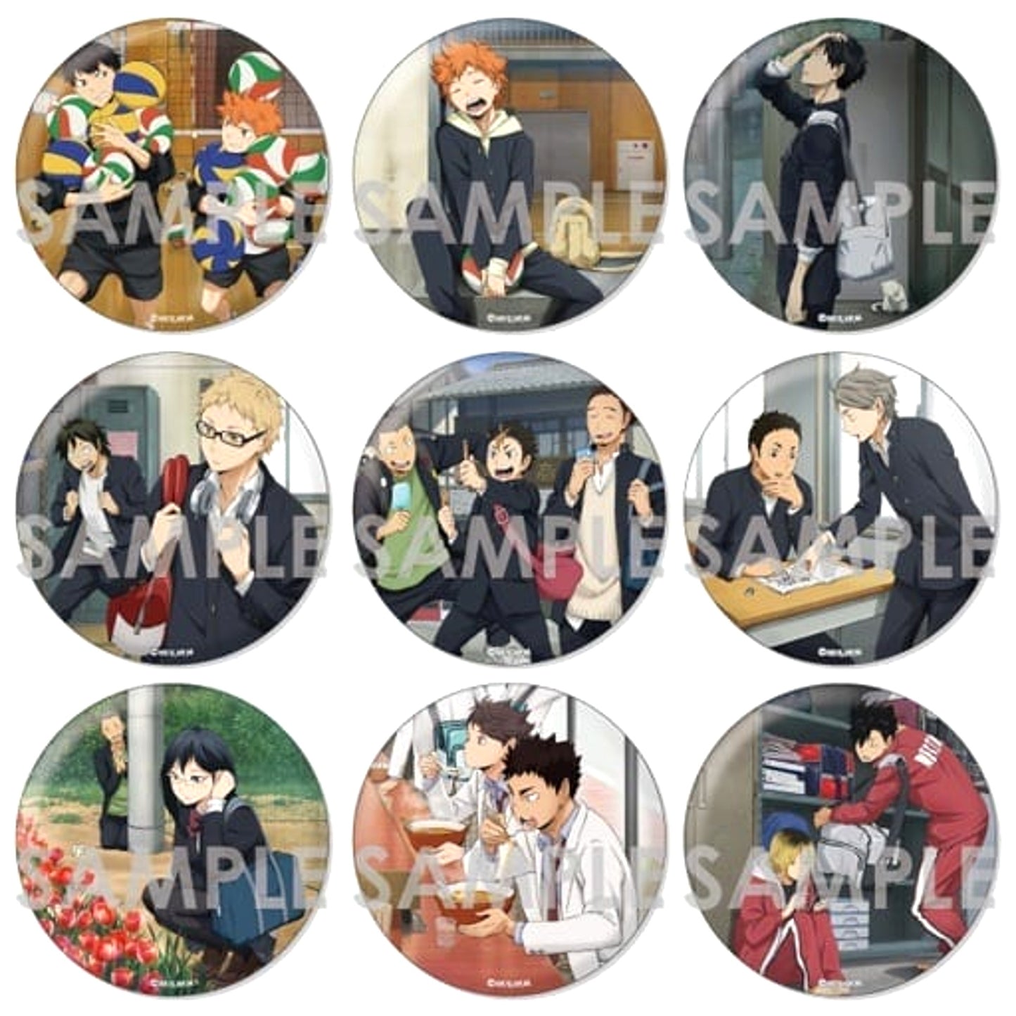 Tobio Kageyama & Others Haikyu!! All 9 Types Set Trading Big Button After School Rotation [USED]