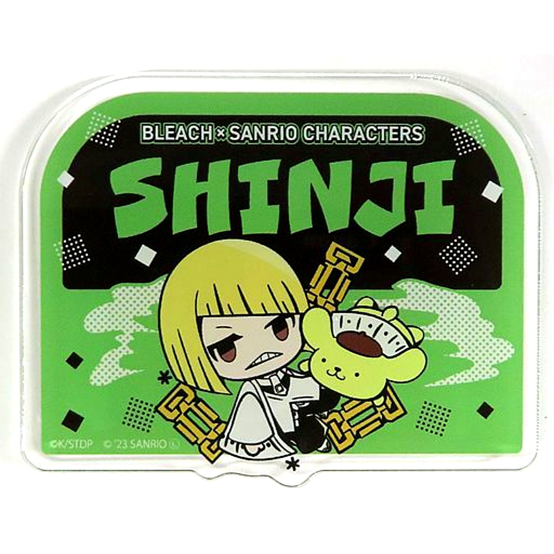 Shinji Hirako Pompompurin BLEACH Thousand-Year Blood War x Sanrio Characters Pop Up Store in Tokyo Character Street Name Plate Badge [USED]