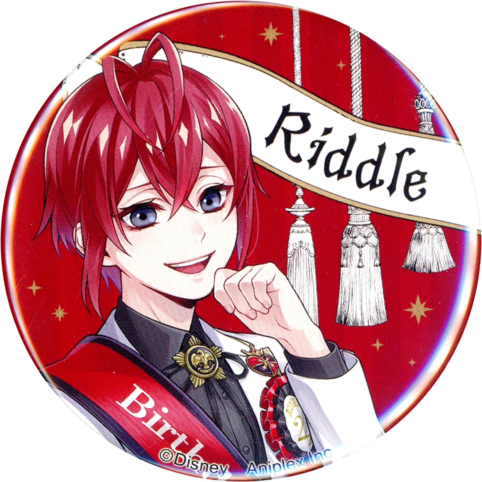 Riddle Rosehearts Disney Twisted-Wonderland Premium Birthday 2023 Pop Up Shop in Animate Button Collection Omekashi Birthday Ver. [USED]